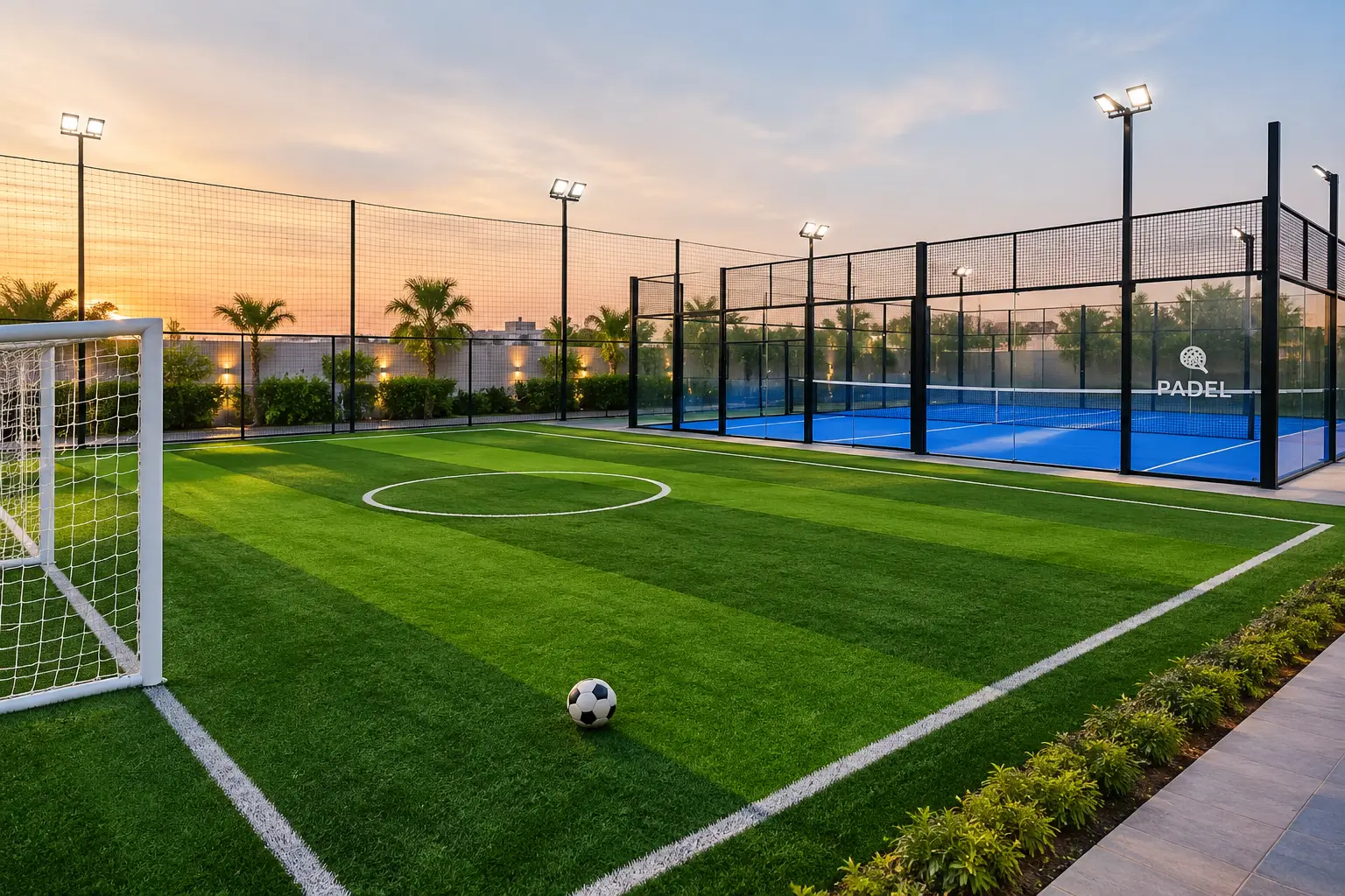 تجهيز ملاعب كرة القدم والبادل